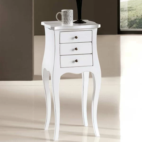 72cm Hohe Nachtkommode Barock Firima In Weiß 1
