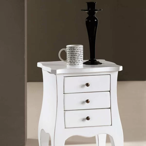 72cm Hohe Nachtkommode Barock Firima In Weiß 3
