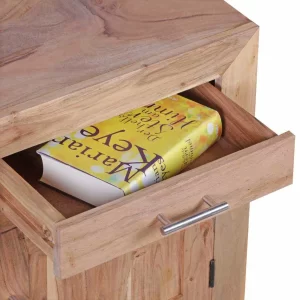 Holz Nachtschränkchen Vislan Mit Schublade Und Schrankfach 16