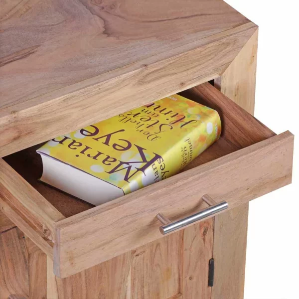 Holz Nachtschränkchen Vislan Mit Schublade Und Schrankfach 6
