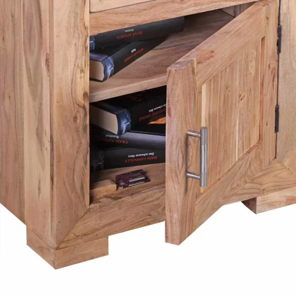 Holz Nachtschränkchen Vislan Mit Schublade Und Schrankfach 7