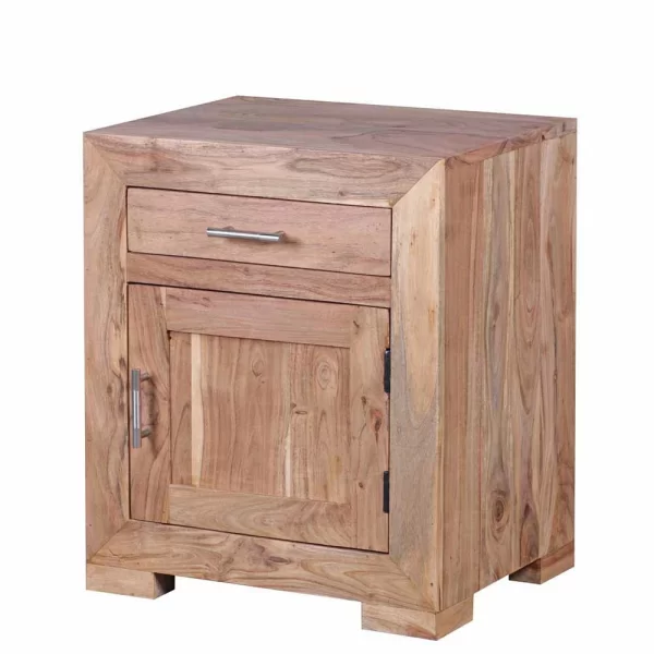 Holz Nachtschränkchen Vislan Mit Schublade Und Schrankfach 1