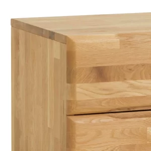 Wildeiche Nachtschrank Spika Mit Zwei Schubladen 10