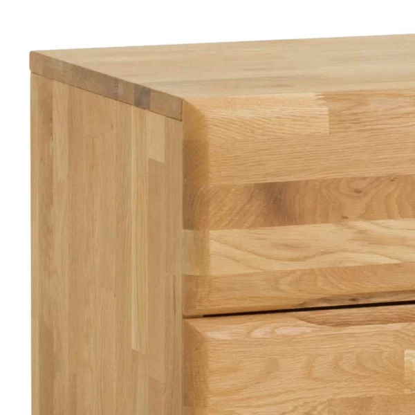 Wildeiche Nachtschrank Spika Mit Zwei Schubladen 4