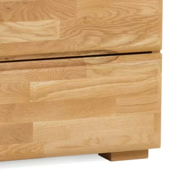 Wildeiche Nachtschrank Spika Mit Zwei Schubladen 5